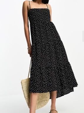 ASOS design open back tiered high low hem midi/maxi dress